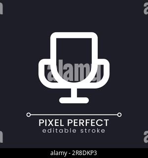 Champion cup pixel perfect white linear ui icon for dark theme Stock Vector