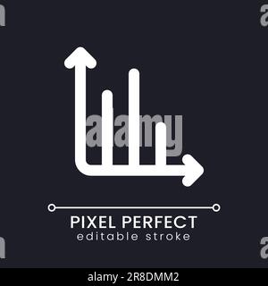 Infochart pixel perfect white linear ui icon for dark theme Stock Vector