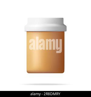 3D Plastic Pill Bottles Isolated. Stock Vector