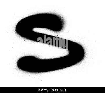 graffiti S font sprayed in black over white Stock Vector