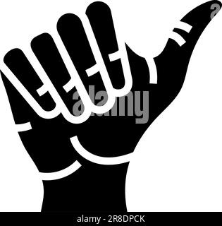 opposable thumb human evolution glyph icon vector illustration Stock Vector