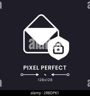 Email security white solid desktop icon Stock Vector