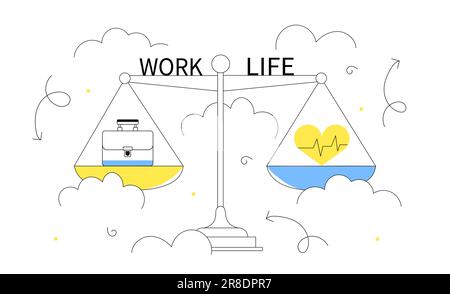 Work life balance line concept Stock Vector