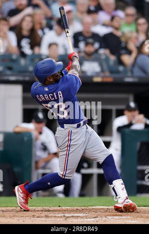 CHICAGO, IL - JUNE 20: Texas Rangers first baseman Nathaniel Lowe (30)  looks on during an MLB game against the Chicago White Sox on June 20, 2023  at Guaranteed Rate Field in