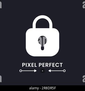 Private key white solid desktop icon Stock Vector
