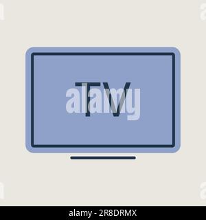 Smart TV flat vector isolated icon. Graph symbol for household electric web site and apps design, logo, app, UI Stock Vector