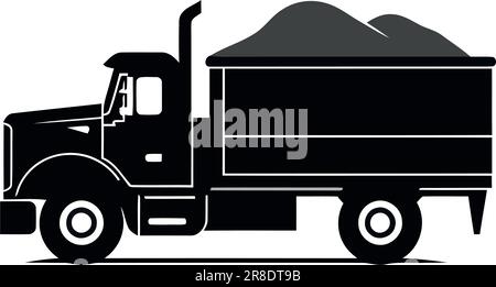 truck delivering heavy cargo containers over white Stock Vector