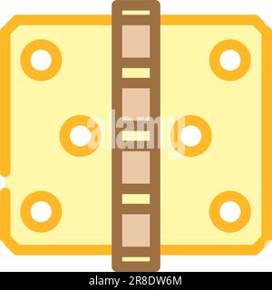 hinge hardware furniture fitting color icon vector illustration Stock Vector