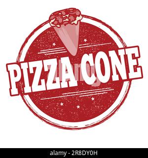 Pizza cone grunge rubber stamp on white background, vector illustration Stock Vector