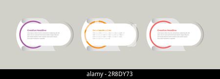 Simple professional business feature presentation infographic card layout Stock Vector