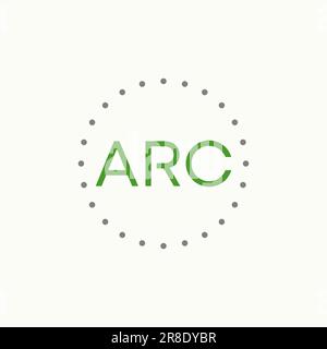 Logo design graphic concept creative abstract premium free vector stock letter ARC font with circle dots around Related to initial typography monogram Stock Vector