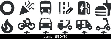Set of 12 icons Image. Creative business solutions icon set. Simple Set. Linear icons set. Big UI icon set in a flat design. UI and UX Stock Vector