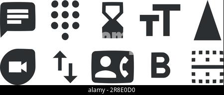 Set of 10 icons Text Editor. Line icons collection. Set Quality icon. for mobile and web. Big UI icon set. Vector illustration Stock Vector