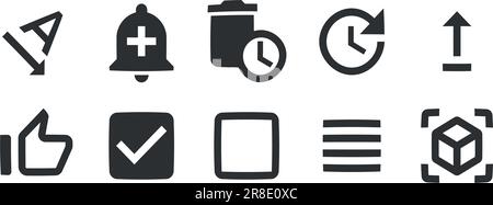 Set of 10 icons Actions. Vector illustration of thin line icons. Simple Set. for mobile and web. Thin filled icons pack. Vector illustration Stock Vector