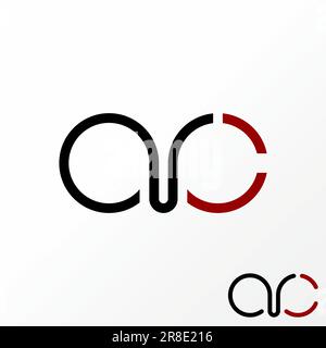 Logo design graphic concept creative abstract premium free vector stock letter ARC cutting font with merger connected. Related to typography monogram Stock Vector
