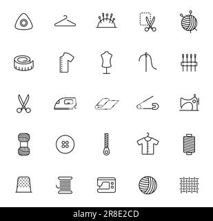 sewing outline vector icons Stock Vector