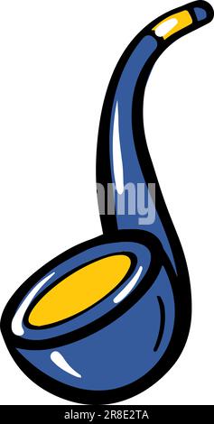 Blue Smoking pipe icon isolated on white background. Tobacco pipe. Vector Illustration Stock Vector