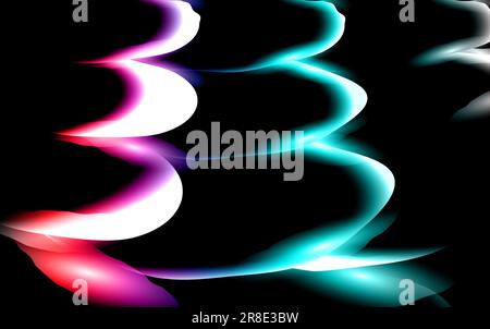Abstract texture of unusual beautiful luminous light airy bright waves of lines of energetic magical magical multicolored overflowing. The background. Stock Vector