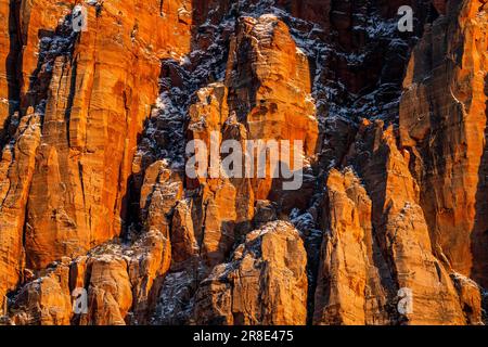 USA, Utah, Springdale, Zion National Park, Surface of rough rocky mountain Stock Photo