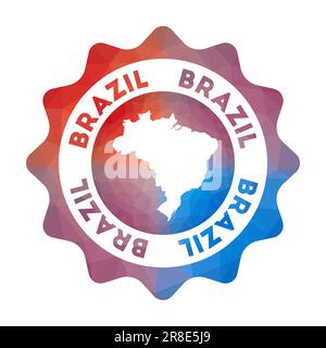 Brazil low poly logo. Colorful gradient travel logo of the country in geometric style. Stock Vector