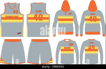 Basketball Jersey Uniform Template Mockup Isolated Stock Vector