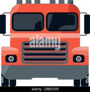 truck delivering cargo containers over white Stock Vector
