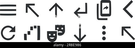 Set of 12 icons Maps. Modern thin line icons. Outline isolated signs. Linear icons set. Thin filled icons pack. Vector illustration Stock Vector