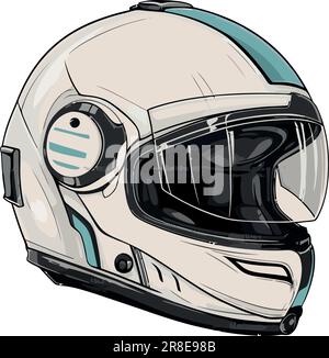 biker helmet illustration over white Stock Vector