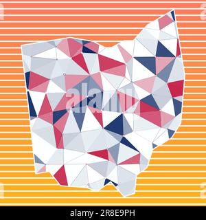 Ohio vector illustration. Ohio design on gradient stripes background. Technology, internet, network, telecommunication concept. Stock Vector
