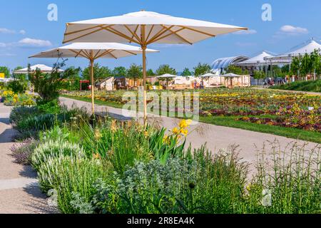 Mannheim, Germany - 26 May 2023: Federal horticulture and garden show, covering planting, and landscaping topics (Bundesgartenschau BUGA) Stock Photo