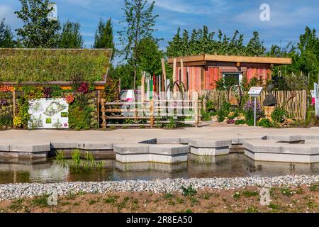 Mannheim, Germany - 26 May 2023: Federal horticulture and garden show, covering planting, and landscaping topics (Bundesgartenschau BUGA) Stock Photo