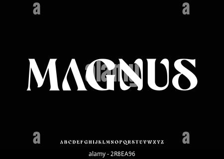 Elegant luxury curved typeface display font vector. Beautiful typography style illustration Stock Vector