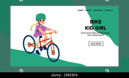 bike kid girl vector Stock Vector