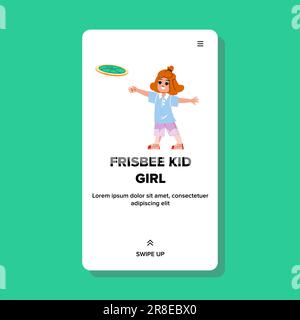 frisbee kid girl vector Stock Vector