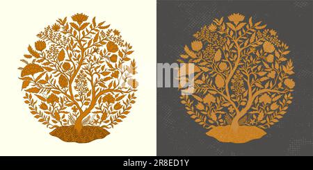 Decorative golden tree Royalty Free Vector Image