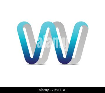 3d w logo design vector template Stock Vector