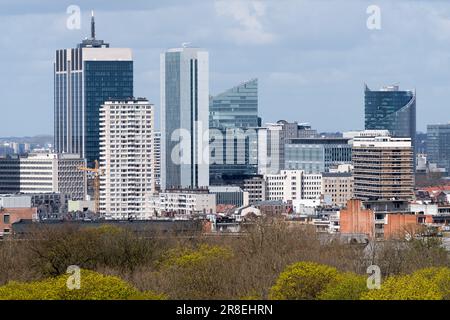 Madou Plaza Tower office building, Astro Tower office building and Covent Garden Tower office building in Saint Josse ten Noode / Sint Joost ten Node Stock Photo