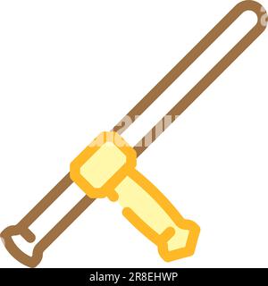 tonfa weapon military color icon vector illustration Stock Vector