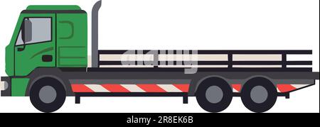 delivering cargo containers by truck over white Stock Vector