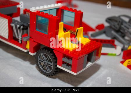 red car fire designer for kids Stock Photo