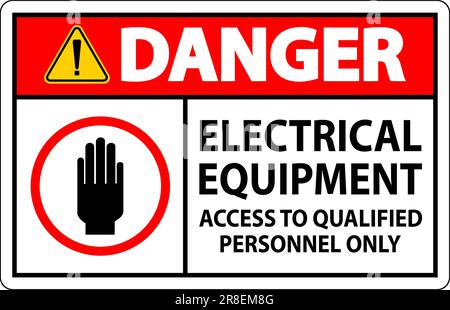 Danger Sign Electrical Equipment Authorized Personnel Only Stock Vector