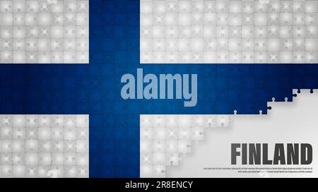 Finland jigsaw flag background. Element of impact for the use you want to make of it. Stock Vector