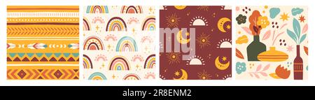 Seamless decorative posters Stock Vector