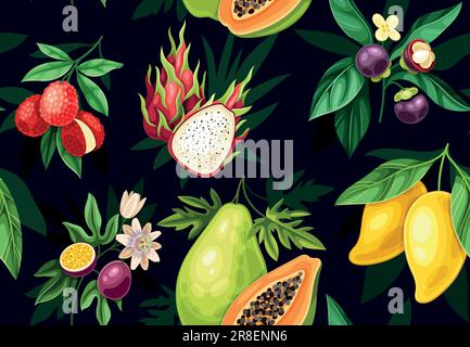 Seamless fruit pattern Stock Vector