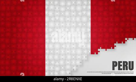 Peru jigsaw flag background. Element of impact for the use you want to make of it. Stock Vector