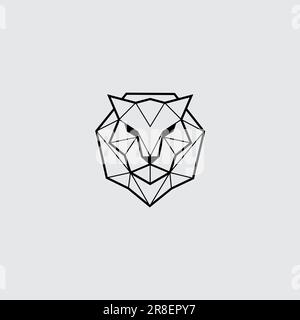 Tiger Line symbol. Tiger Geometric Logo Design Stock Vector