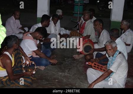 Bhadrak, Odisha , INDIA - JUNE 20 2023 : Divine looking idol of Hindu deities Lord Jagannath During Chariot Festival. World Famous Rath Yatra (chariot Stock Photo