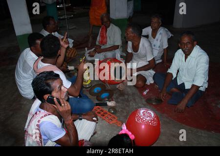 Bhadrak, Odisha , INDIA - JUNE 20 2023 : Divine looking idol of Hindu deities Lord Jagannath During Chariot Festival. World Famous Rath Yatra (chariot Stock Photo