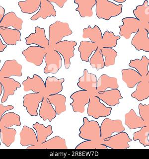 Abstract hand drawn seamless repeat pattern design. Minimal Contemporary textile prints Stock Vector