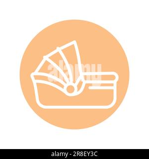 Baby automobile seat color line icon. Isolated vector element. Outline pictogram for web page, mobile app, promo Stock Vector